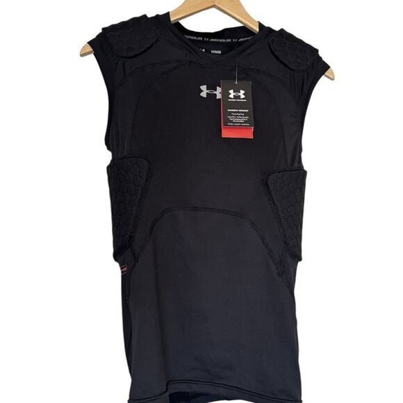 Under Armour Mens Gameday Armour Pro 5-Pad Top Size M Black Compression HEX New - Picture 1 of 11